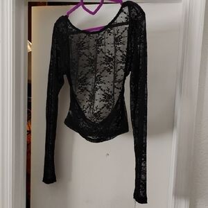 Elegant Black Lace Top